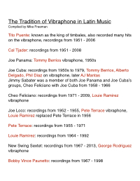Vibraphone Players In Latin Music