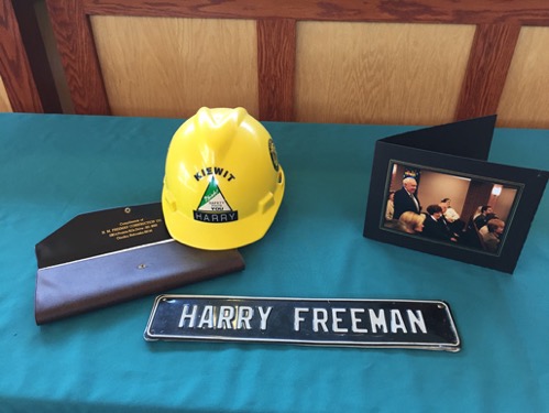 Harry Freeman Hardhat and Name Plate